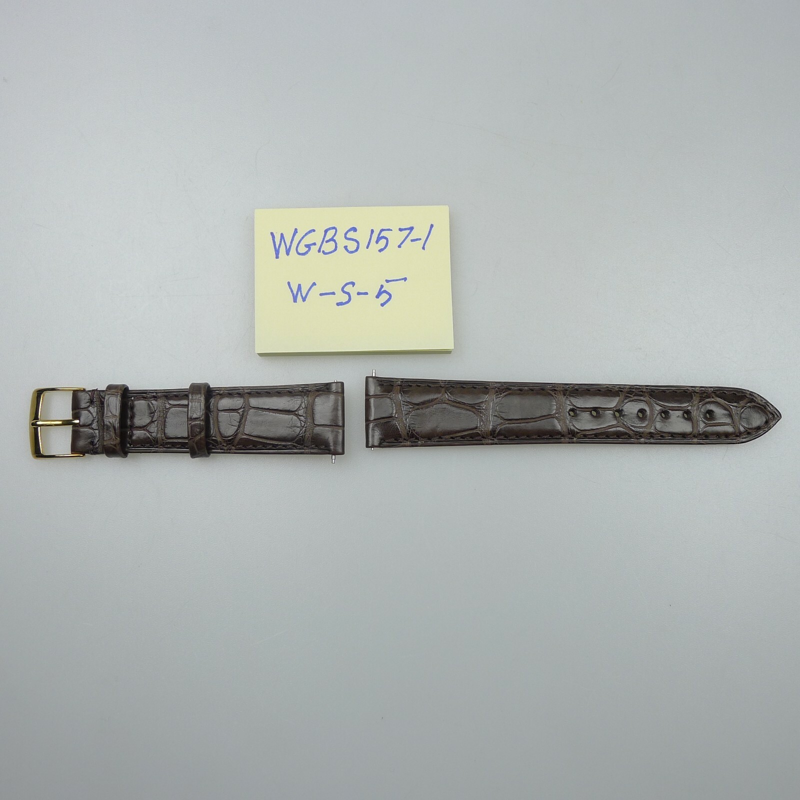 Shapur Watch Strap Brown Crocodile with Clasp & Pin