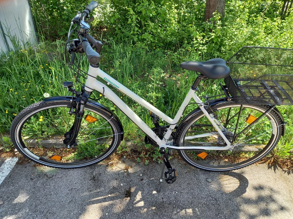 Winora Domingo 21 Damen 28" 52cm 21-G TX800 2022 - telegrau/schw., Zubehör, Neu!