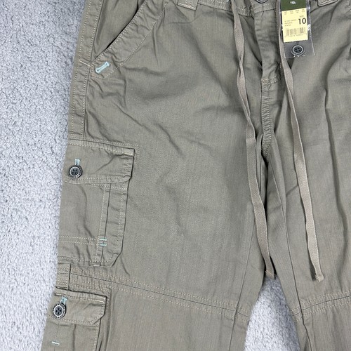 Eddie Bauer Pants Women 10 Gray Khaki Capri Cargo Cotton Outdoor Hiking - Picture 10 of 13