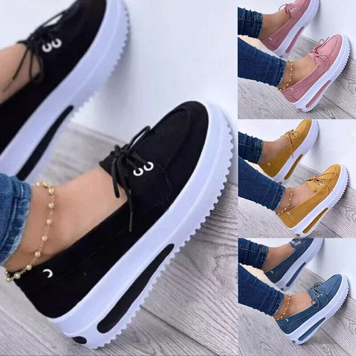 LADIES WOMENS FLAT COMFY WORK OFFICE PUMPS LOAFERS SLIP ON SHOES CASUAL TRAINERS - Picture 3 of 15