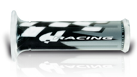 Manchettes 01687-HRGR Racing 120 mm pour guidon noir gris blanc avec trou