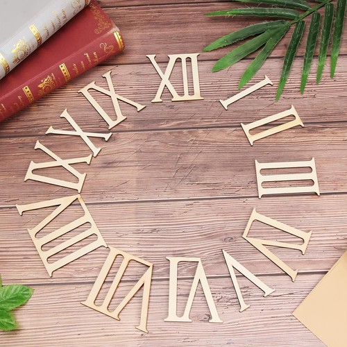 Laser Cut Home Decorations Wooden Wood Chip Roman Numerals Clock Accessories - Picture 9 of 9