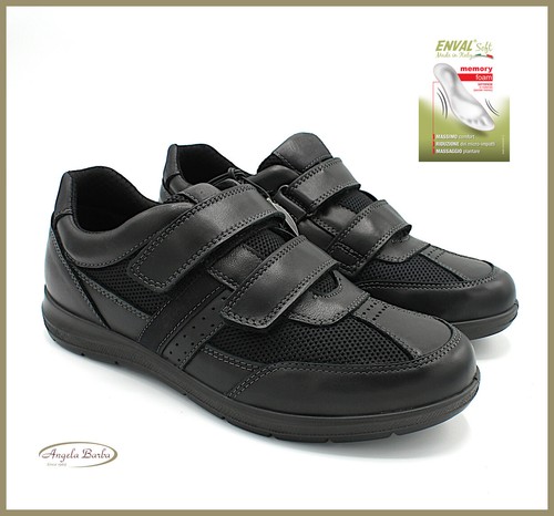Enval Soft scarpe da uomo con strappo pianta larga comode in pelle memory  foam | eBay