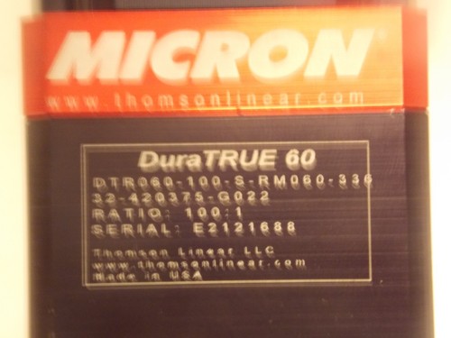 THOMSON MICRON 32-420375-G022 DTR060-100 DuraTrue 90 Rapporto riduttore cambio 100:1 - Foto 12 di 14