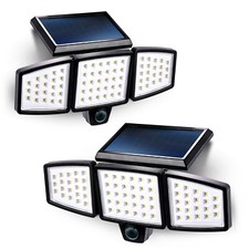 Home Zone 2-pack Solar Flood Lights Outdoor Motion Sensor 120&deg; 3500K 1000 Lumens