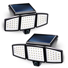 Home Zone 2-pack Solar Flood Lights Outdoor Motion Sensor 120° 3500K 1000 Lumens