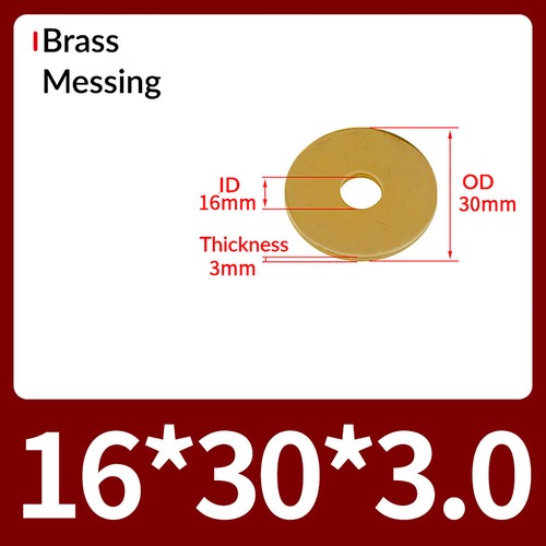 Brass Washers Flat Round Form A Brass Washer For Metric Bolts M2 M3 M4 M5 M6~M24 - Picture 64 of 66