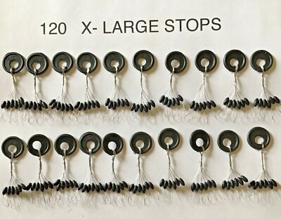 120  RUBBER BOBBER STOPS X - LRG SLIP FLOAT WORM WEIGHT silicone STOP BOBBERSTOP