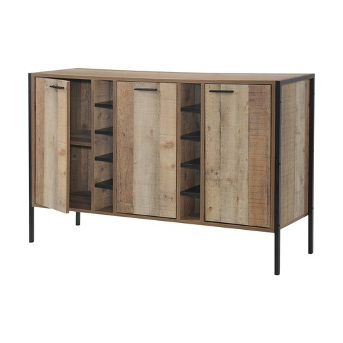 Mascot Wine Cabinet With 3 Storage & Open Selves Bar Cabinet Particle Board - Picture 3 of 7