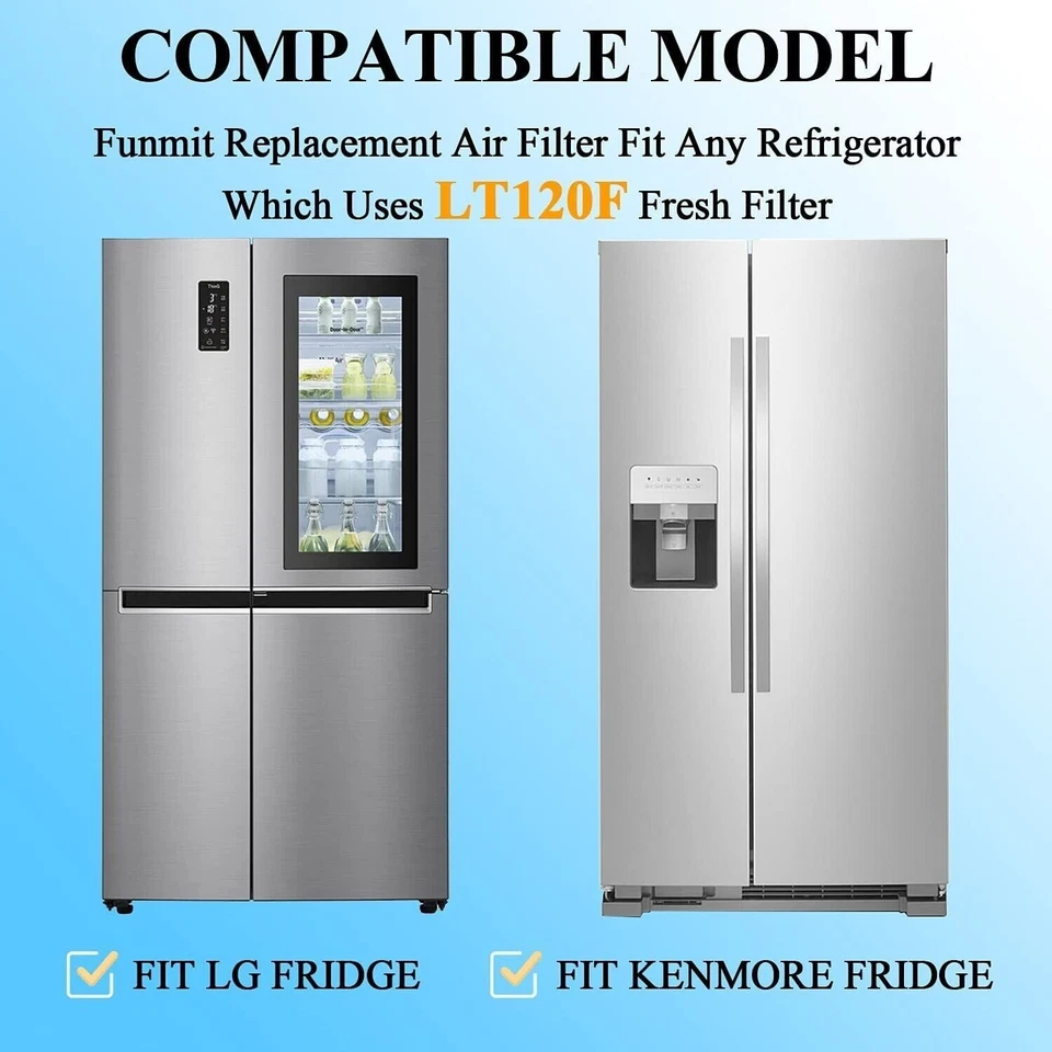 Paquete 1/2/3/4 LG LT120F Aire Fresco 6 Meses Repuesto Refrigerador Filtro Aire NUEVO Foto 3 de 4