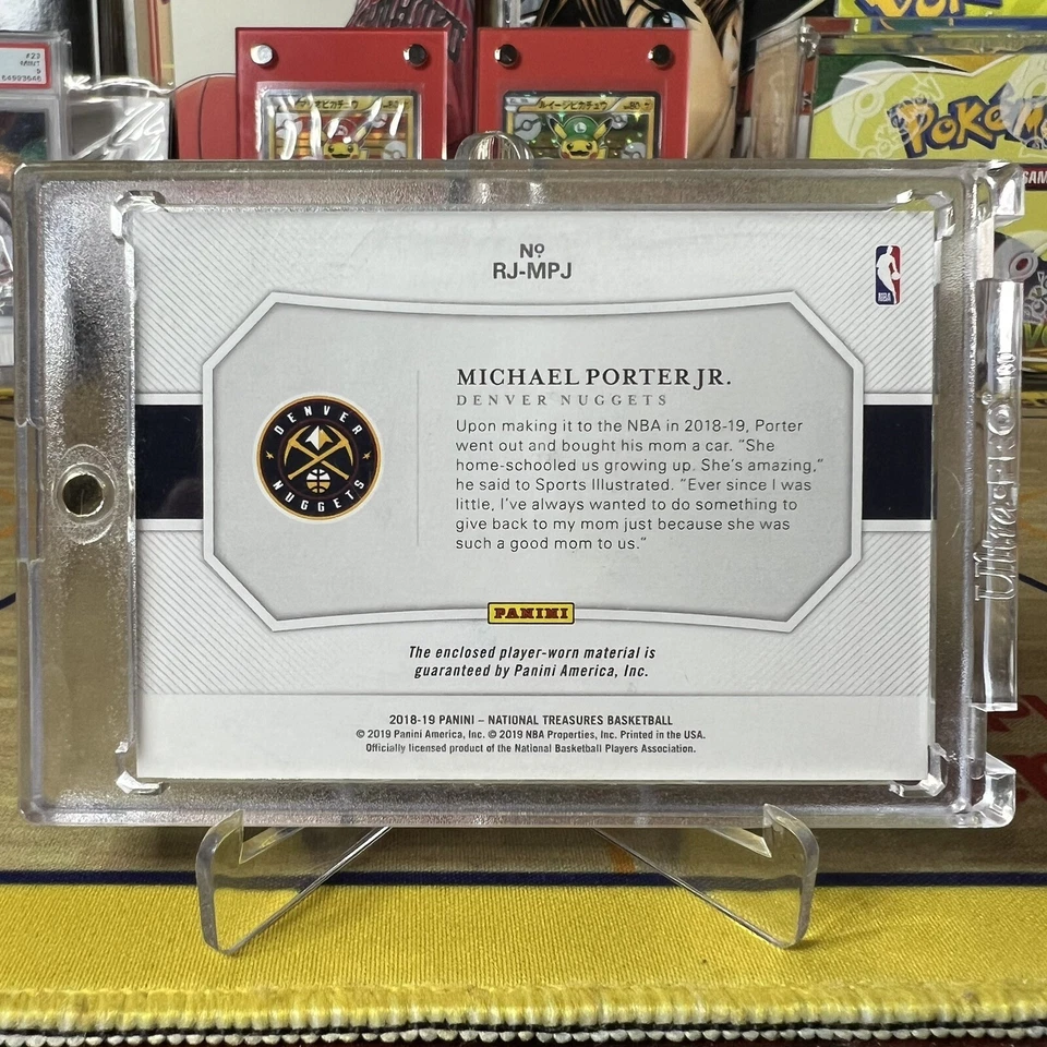 2018-19 Panini National Treasures Michael Porter Jr RC ROOKIE JERSEY PATCH 25/25 - Image 2 of 2