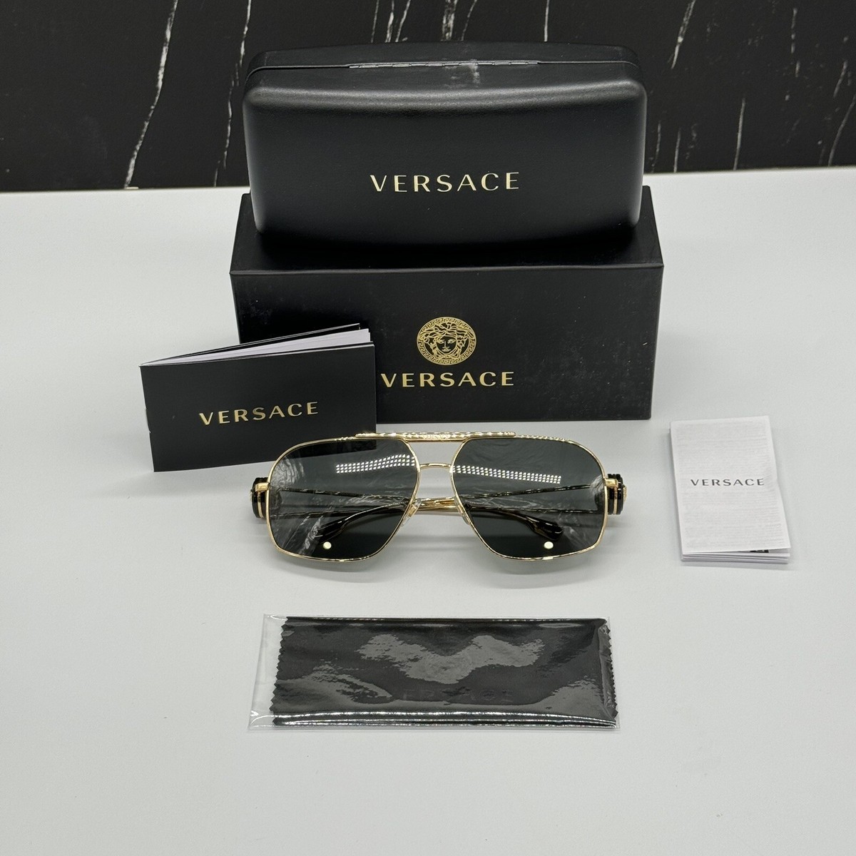 NEW VE2269 1002/87 VERSACE GOLD MOD 2269 1002/87 UNISEX SUNGLASSES VE2269 100287 Versace NEW VERSACE MOD 2269 1002/87 GOLD VE2269 100287  main image 4