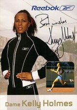 Dame Kelly Holmes Hand Signed Photo Card Olympics Runner Athlete Autograph + COA