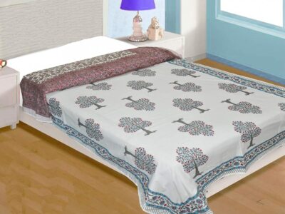 Baumwolle Handarbeit Quilt Blattmuster Decke Tagesdecke Razai Winter Warm Bettwäsche