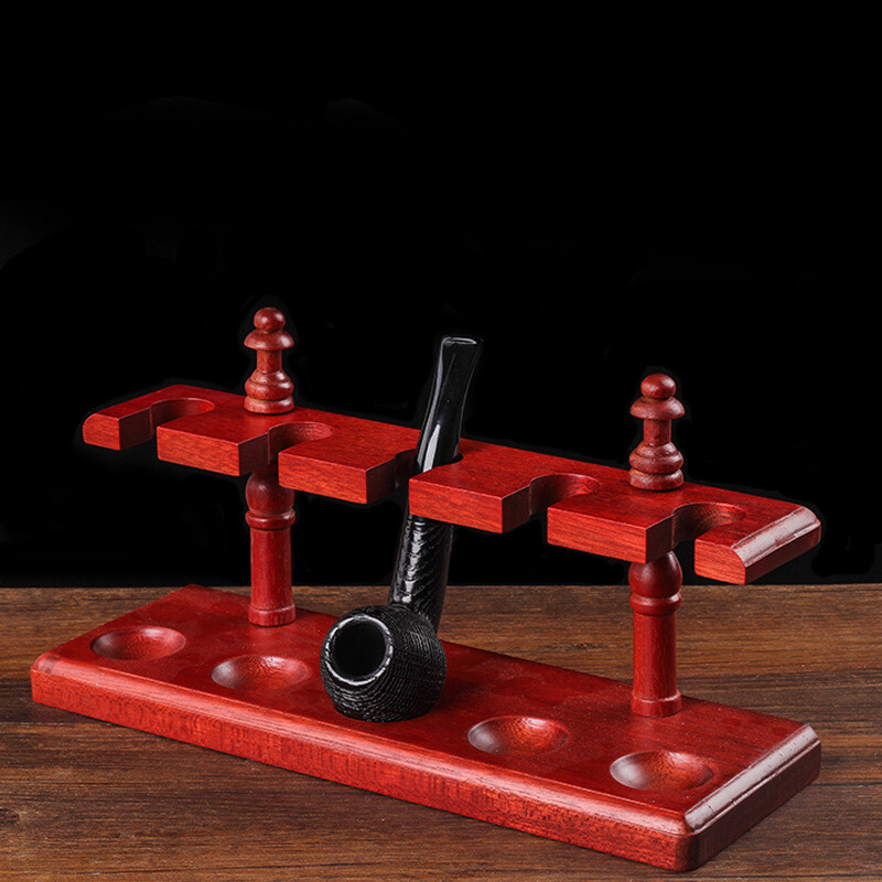 Wooden Tobacco Pipe Stand Rack Holder Display for 5 Smoking Pipes Shelf