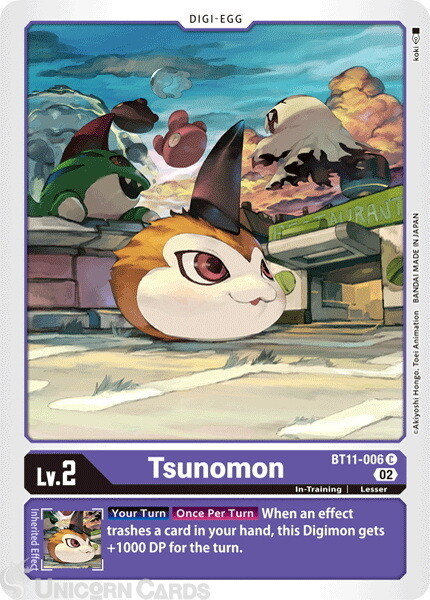 BT11-006 Tsunomon :: Common :: BT11: Dimensional Phase :: Mint Digimon Card