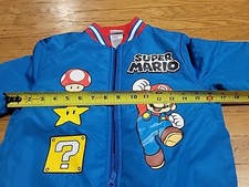 Nintendo Official Super Mario Kids Bomber Jacket - Sz S NEW
