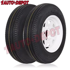 WEIZE Trailer Tires 5.30-12 5.30x12 530-12 530 12 with Rims 5 Lug on 4.5" 2-pack