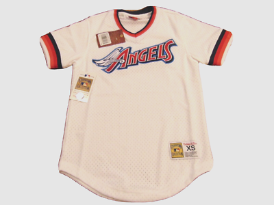 MITCHELL & NESS MLB ANAHEIM ANGELS WHITE MESH JERSEY SIZE XS