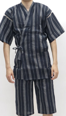 Japanese JINBEI Men's Summer Kimono wear Stripe Topps Half Pants from JAPAN #D