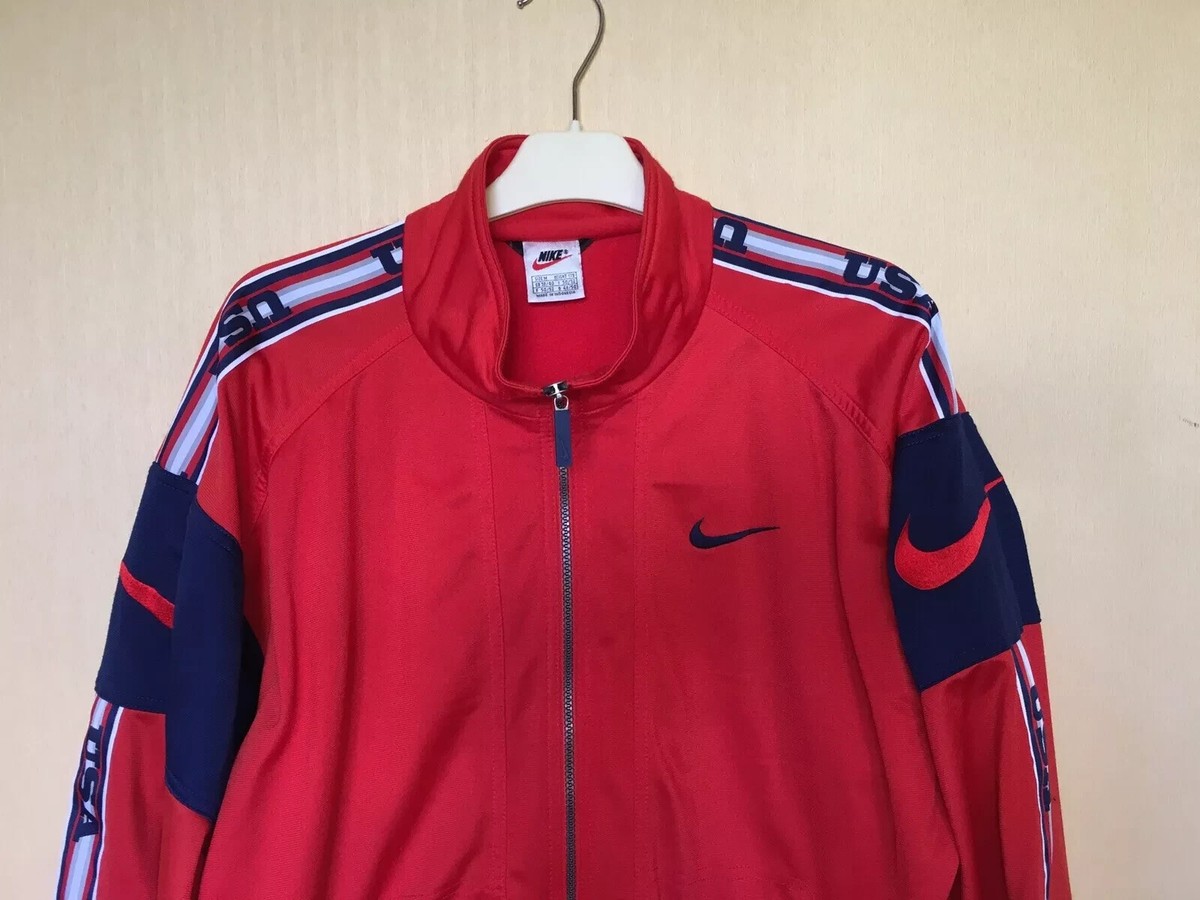 NIKE VINTAGE TRACK JACKET FULL ZIP BIG LOGO USA 1990s 90s NIKE VINTAGE TRACK JACKET FULL ZIP BIG LOGO USA 1990s 90s
