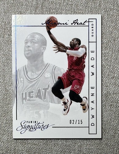 Panini Signatures 2013-14 Basketball BLUE #188 Dwyane Wade /15 SP Miami Heat - Picture 5 of 8