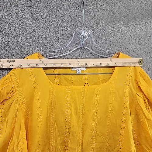 Women's Shannon Ford New York Yellow Pullover Blouse Top Sz XL Lace - Picture 4 of 9