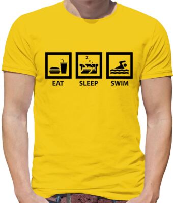 Eat Sleep Swim - Mens T-Shirt - Swimmer Swimming Freestyle Water Equipment