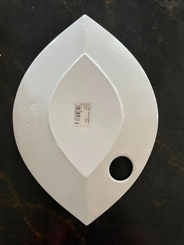 PHILIPEE DESHOULIERES Pierced Oval Dinner Plate (Opening for Sauce Dip) Epicure - Picture 6 of 13