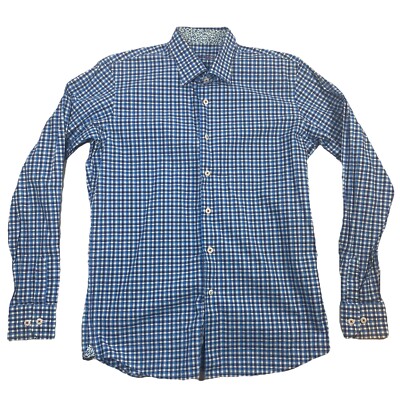 Boys Robert Graham XL(18-20) Dress Shirt Blue Print Cuff