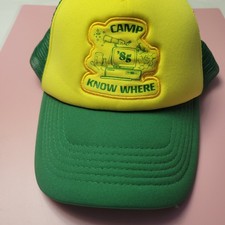 Camp Know Where Stranger Things Netflix Snapback Hat Cap yellow green trucker