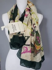 NEW Book Of Kells Scarf By Patrick Francis Ireland Enlightenment Alphabet Celtic