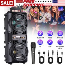 3000W Portable Bluetooth Speaker Sub woofer Heavy Bass Sound System Party Remote