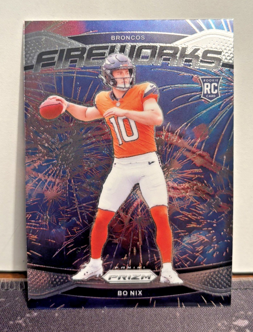 2024 Panini Prizm - Silver Fireworks Bo Nix #23 (RC)