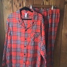 Wondershop Men s Size XXL Red White Plaid Flannel Pajama Set Sleepwear Holiday