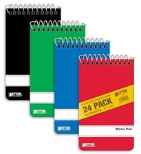Spiral Memo Pads, 24 Pack, 3 x 5 inches, 60 Sheets, College Rule, by ,