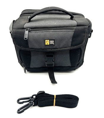 VTG Case Logic Padded Camera Bag Black/Gray Shoulder Strap 4-Pockets 10x7x7'' VGC