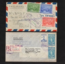 VENEZUELA - 1935 & 1951 - TWO REGISTERED COVERS - WITH CARIPITO & CARACAS CDS