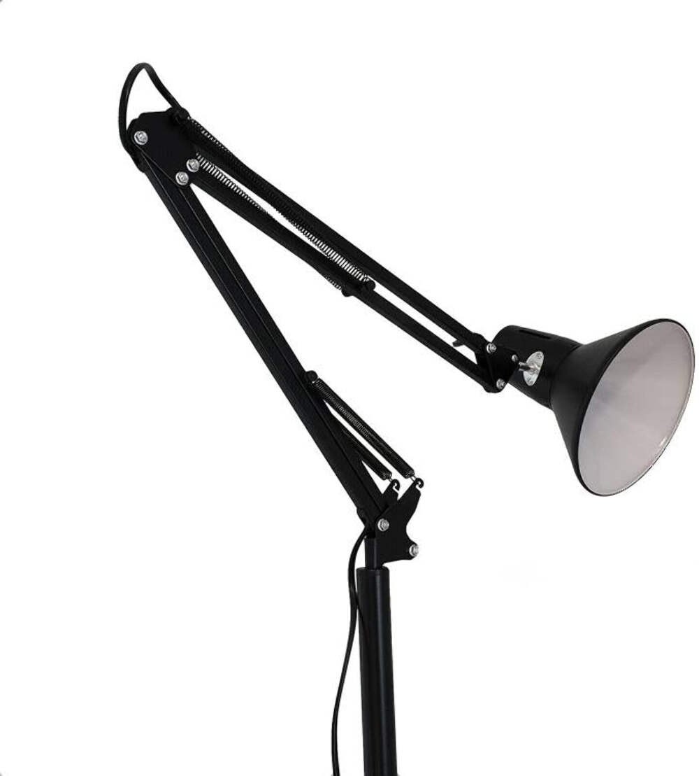 Lampada a Piantana Da Terra Braccio Orientabile Luce Lettura Metallo Grigio|D15A foto 6