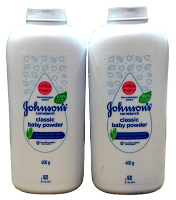 Johnson's Baby Powder Cornstarch Classic Talc-Free Gentle Care 400g × 2 Original