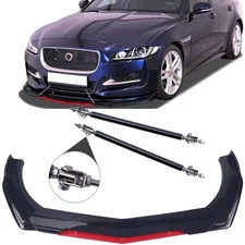 Front Bumper Lip Splitter Spoiler Body Kit Glossy Red For Jaguar XE XF XJ