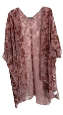 Wishlist Apparel Kimono Velvet Burnout Floral Small Boho Textured Whimsy Fairy