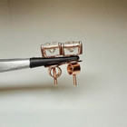 14k Rose Gold 4TCW Princess Lab Grown Diamond Stud Earrings For Promise #224 — photo 10