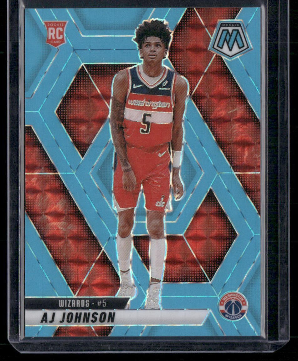 2024-25 Panini Mosaic #215 AJ Johnson Blue Fluorescent Mosaic #/75