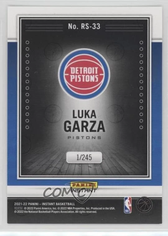 2021-22 Panini Instant Rookie Spotlight Luke Garza #RS-33 - Image 2 of 2