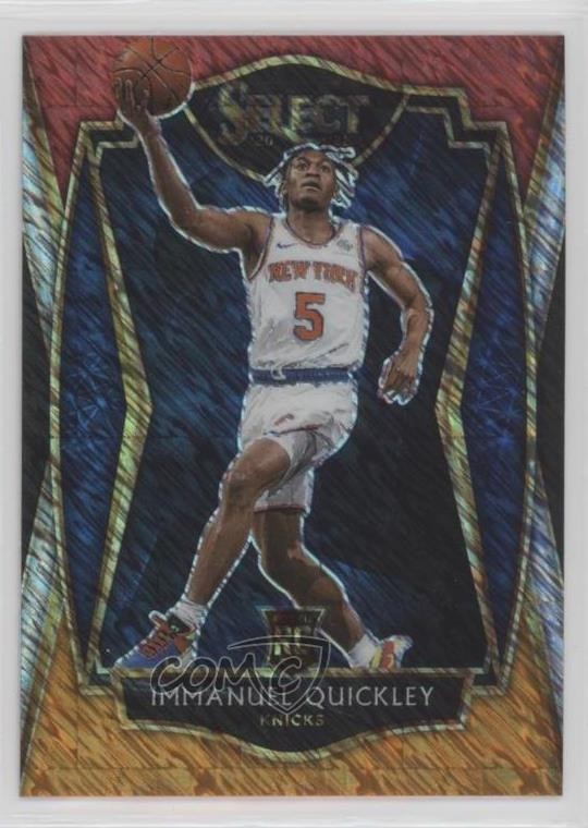 2020 Select Premier Level Red White Orange Shimmer Prizm Immanuel Quickley 0w77