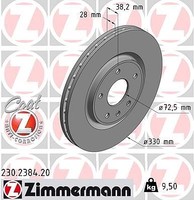 2X Zimmermann Bremsscheibe Vorderachse U.A. FüR Chrysler, Dodge, Fiat, Lancia