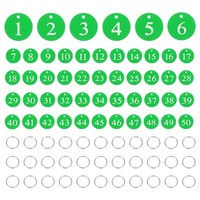 50 StüCk Nummernschilder 1-50, Aluminium ZahlenanhäNger FüR Key Tags, GrüN