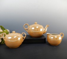 Vintage Japanese Vintage TT Takito Lusterware Tea Pot,Sugar and Creamer