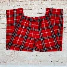 Flannel Pajama Pants Youth Size Large Red Black Plaid Polyester Pull on